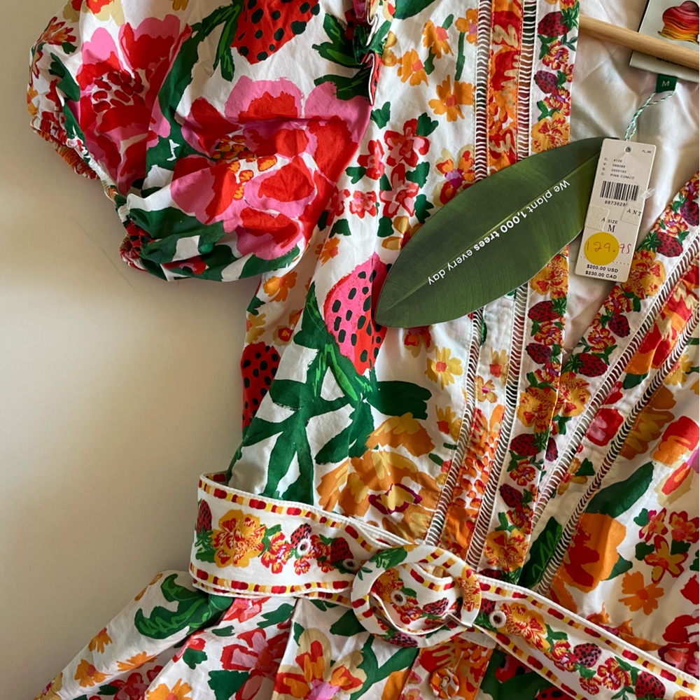 FARM Rio White Floral Cotton Romper with Pink, Orange & Green Florals - Picture 7 of 13